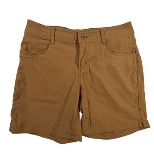 Prana Halle Hiking Shorts Womens 4 Brown Stretch Zion Outdoor Mid Rise 5 Inseam